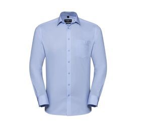 Russell Collection JZ962 - Mens Long Sleeve Herringbone Shirt