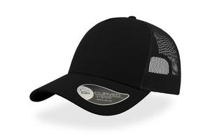 Atlantis AT085 - 5 Panel Cotton Trucker Cap Black/Black