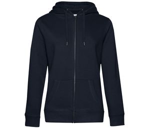 B&C BCW03Q - Zipped Hoodie QUEEN Navy Blue