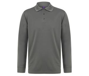 Henbury HY478 - Long Sleeve Polo Charcoal