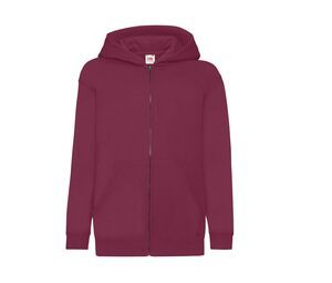 Fruit of the Loom SC379 - Kids Hooded Sweat Jacket (62-045-0) Burgundy