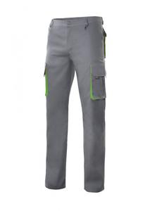 VELILLA V3004 - TWO-TONE MULTI-POCKET PANTS Grey/ Lime