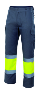 Velilla 157 - HV TWO-TONE TROUSERS GREY/HI-VIS YELLOW