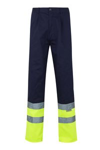 Velilla 158 - HV TWO-TONE TROUSERS MARINE BLUE/HI-VIS YELLOW