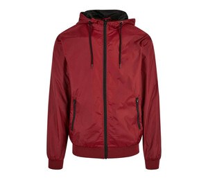 Build Your Brand BY016 - Windbreaker Burgundy/ Black